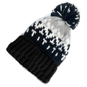 Knitted Toque, Multi Colored, Black