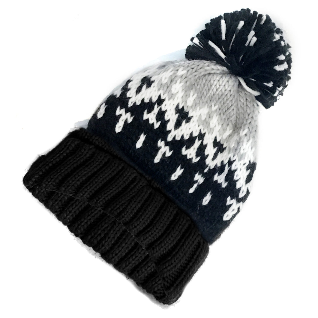 Knitted Toque, Multi Colored, Black