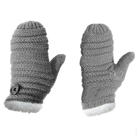 Fleece Lined Mittens, Grey