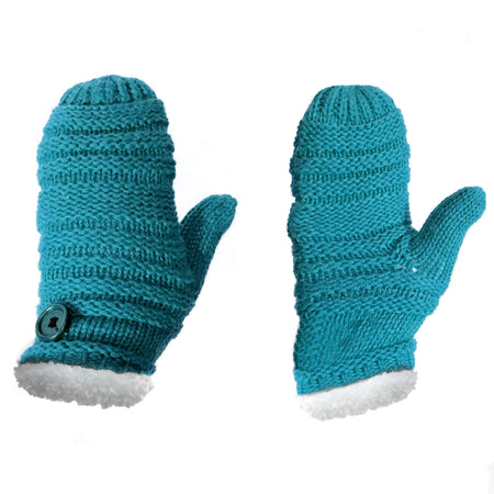 Fleece Lined Mittens, Turquoise