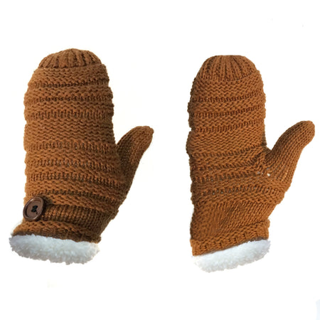 Fleece Lined Mittens, Copper