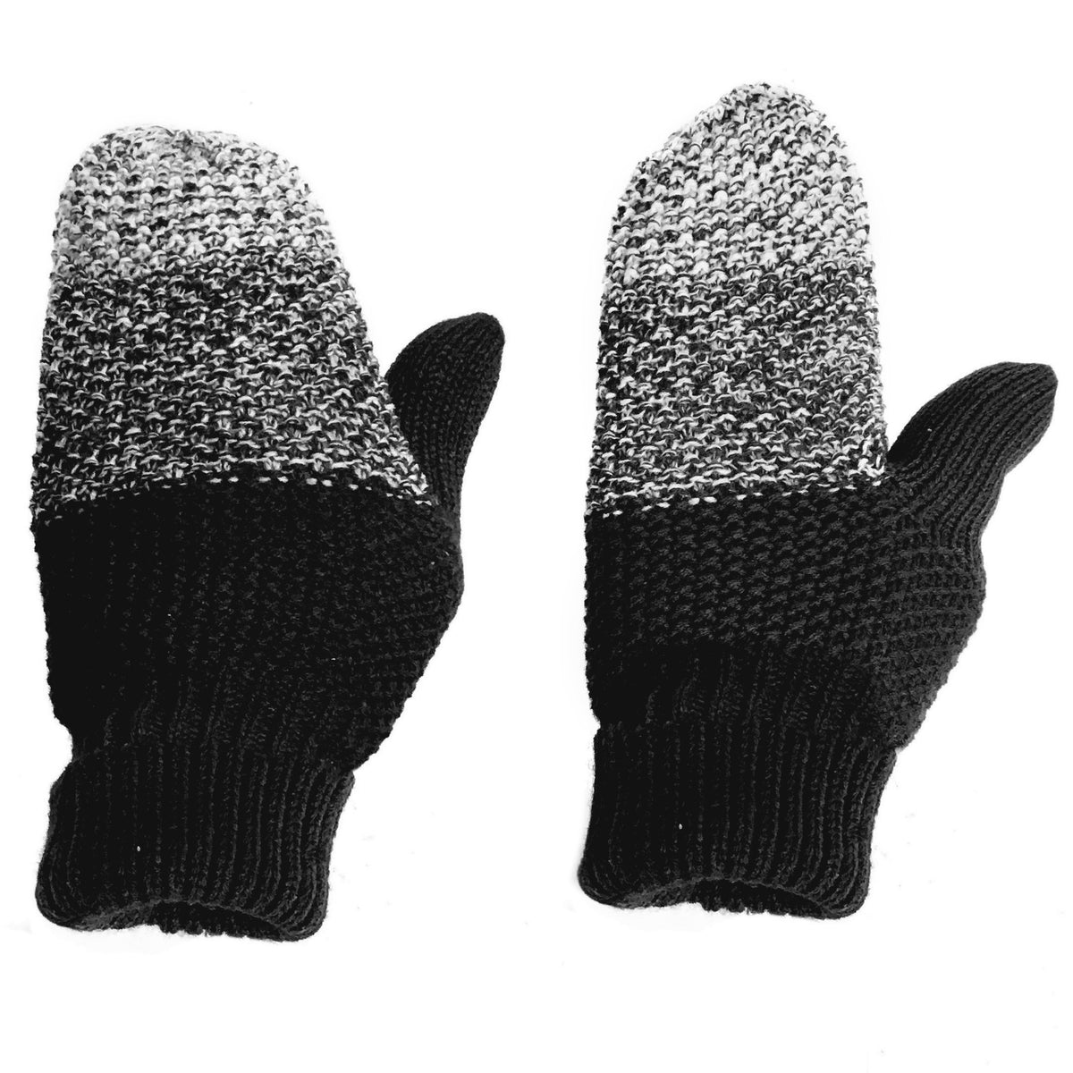 Double Layer Mittens, Black