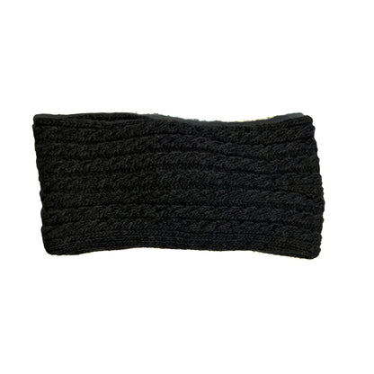 Knitted Twist Headband, Black