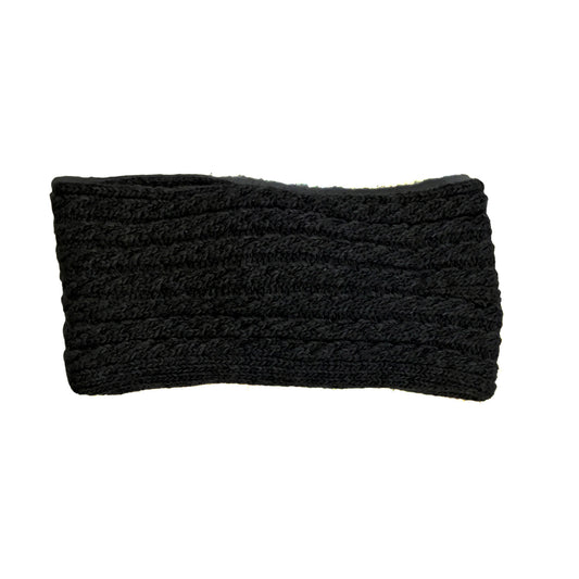 Knitted Twist Headband, Black