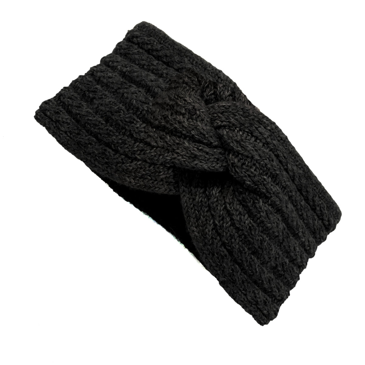 Knitted Twist Headband, Black