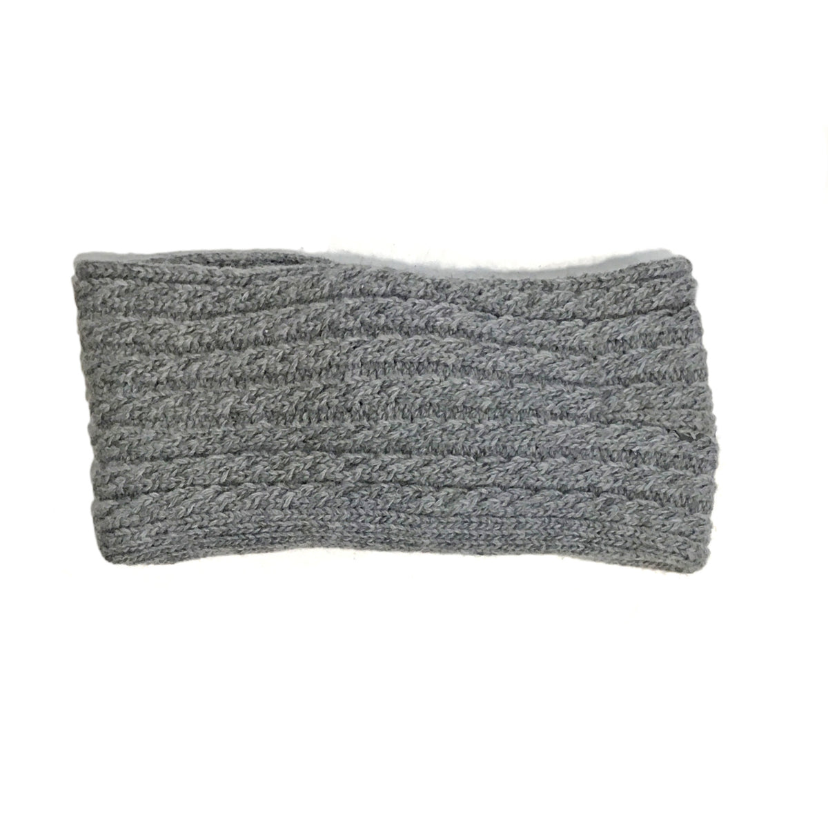Knitted Twist Headband, Grey