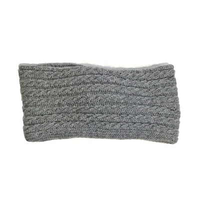 Knitted Twist Headband, Grey