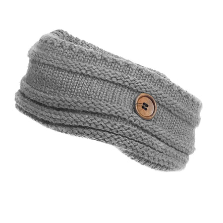 Fleece Lined w/Button Headband, Grey