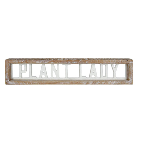 Wood Plant Lady Sign