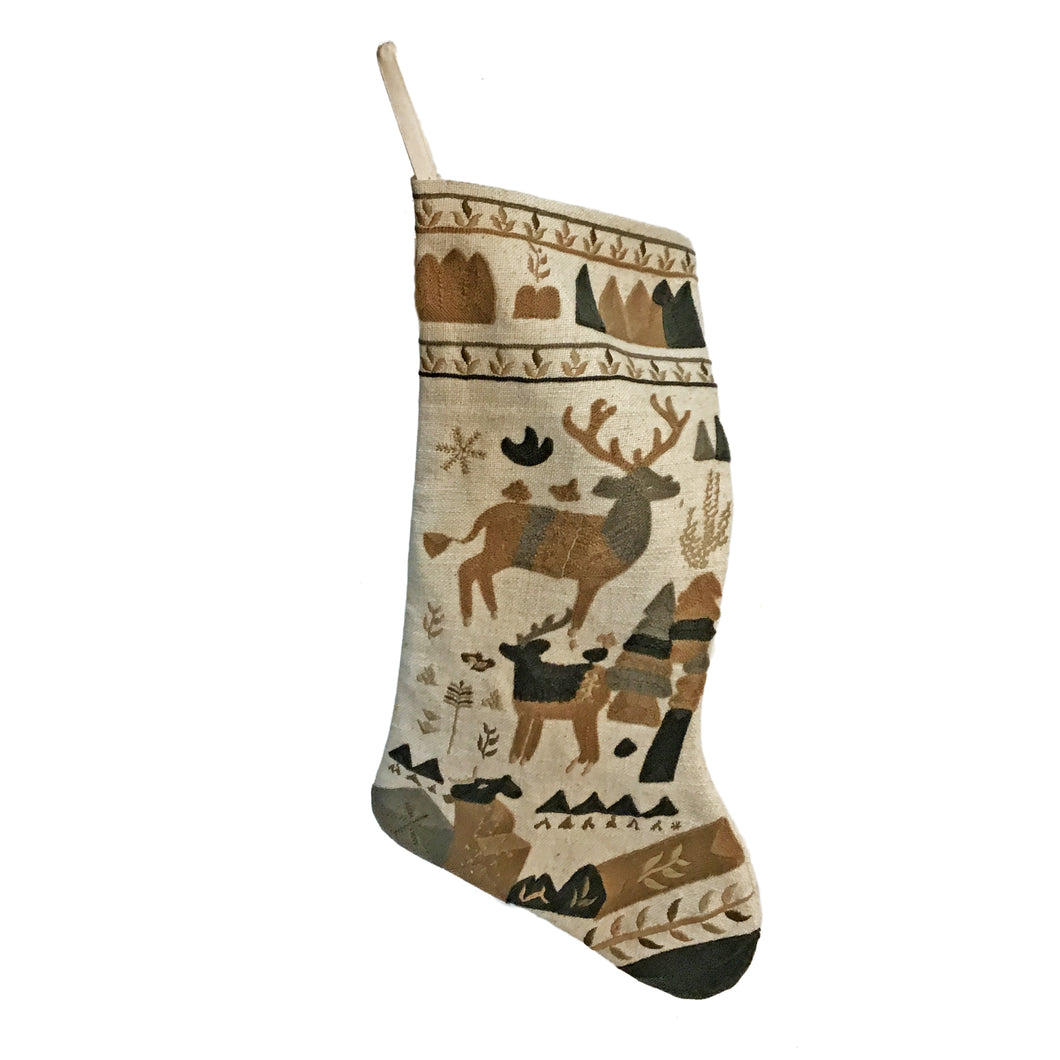 STOCKING, BIRDS & REINDEER