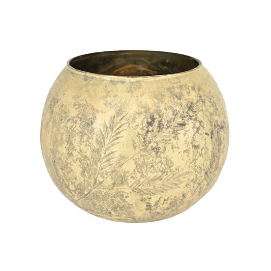 Tealight holder, Etched Mercury Glass, Cream