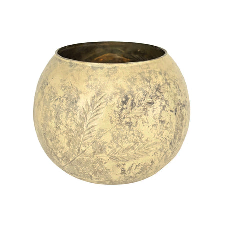 Tealight holder, Etched Mercury Glass, Cream