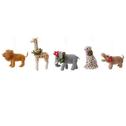 Ornament, Wool Felt Safari Animals