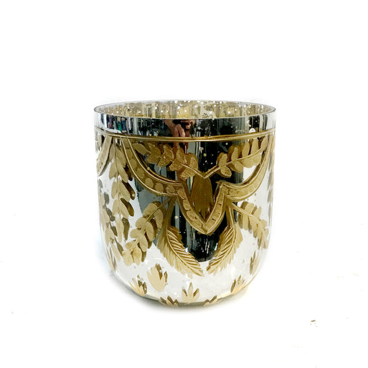 Etched Glass Hurricane Glass