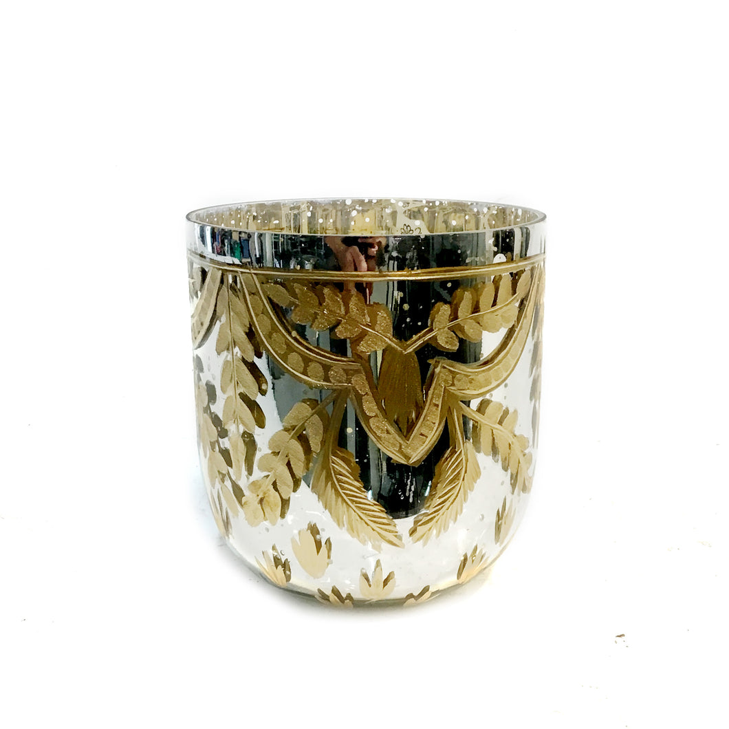 Etched Glass Hurricane Glass