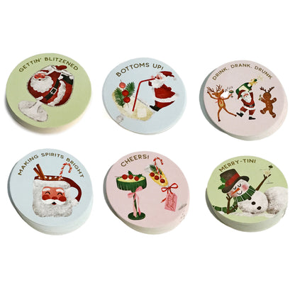 Christmas Paper coaster, 6 Assorted