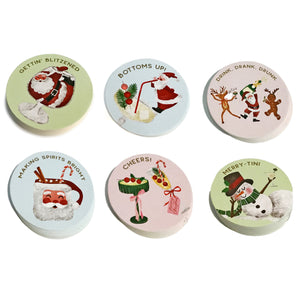 Christmas Paper coaster, 6 Assorted