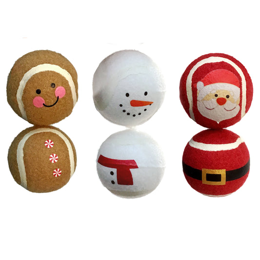 Christmas 2/P Tennis Balls, 3 Styles