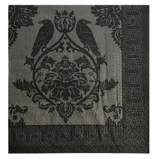 Cocktail Damask Crow Napkins