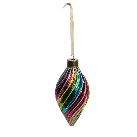Ornament, Glass Teardrop Rainbow