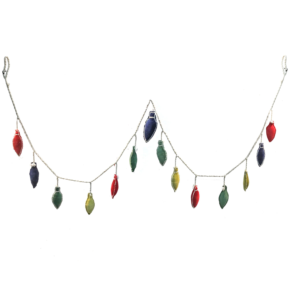Woven Cotton Velvet Christmas Lights Garland, 72in