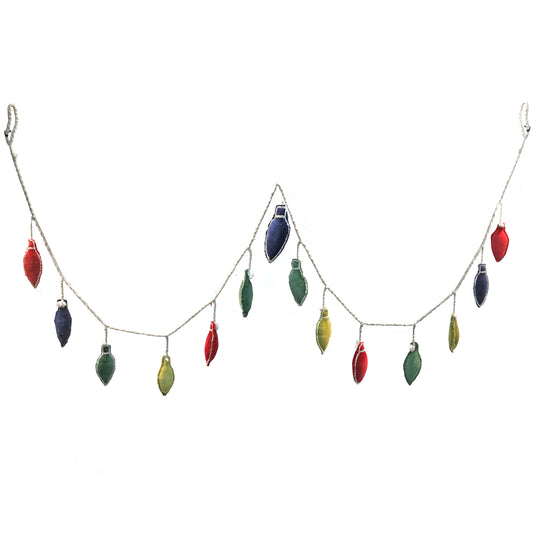 Woven Cotton Velvet Christmas Lights Garland, 72in