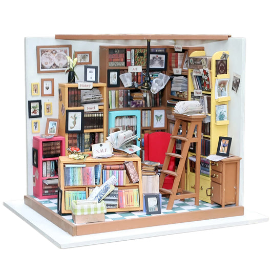 Sams Study DIY Miniature Dollhouse Kit