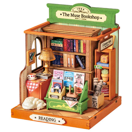 Muse Bookshop DIY Miniature Dollhouse Kit