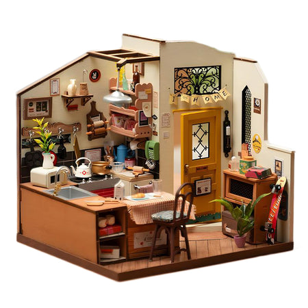 Cozy Kitchen DIY Miniature Dollhouse Kit