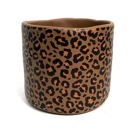 Pot, 7in, Leopard Print