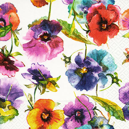 Paper Cocktail Napkin, 20 Count, Talking Flowers