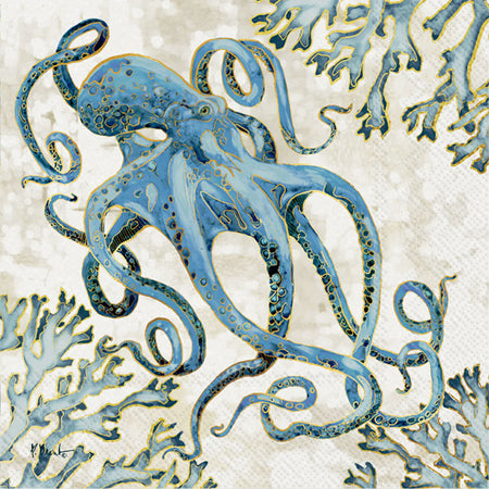 Paper Cocktail Napkin, 20 Count, Octopus