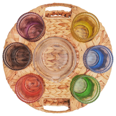 Serving Set, Glas, Multicolor, Set/8