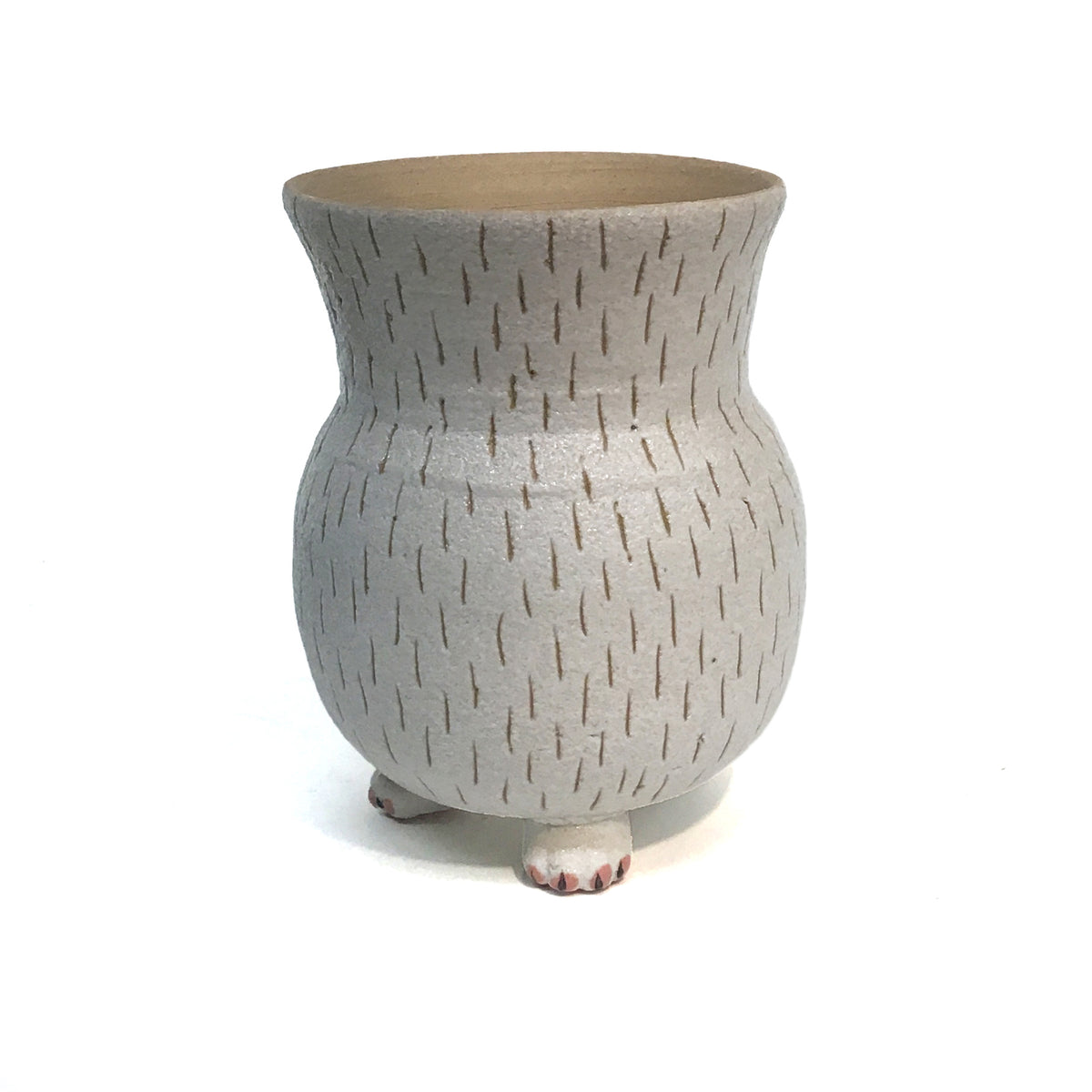 Planter, 3in, Cat Paw White