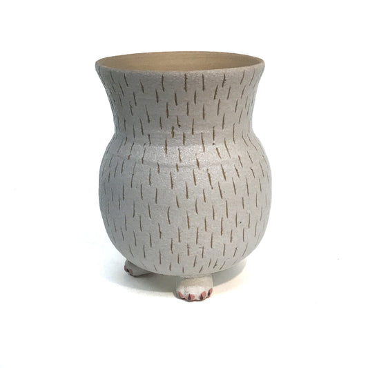 Planter, 3in, Cat Paw White