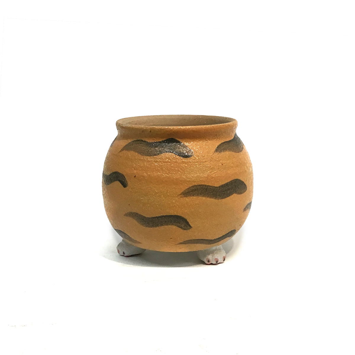 Planter, 3in, Cat Paw Orange