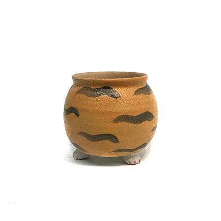 Planter, 3in, Cat Paw Orange