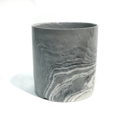 Pot, 3in, Grey Marble, Tall