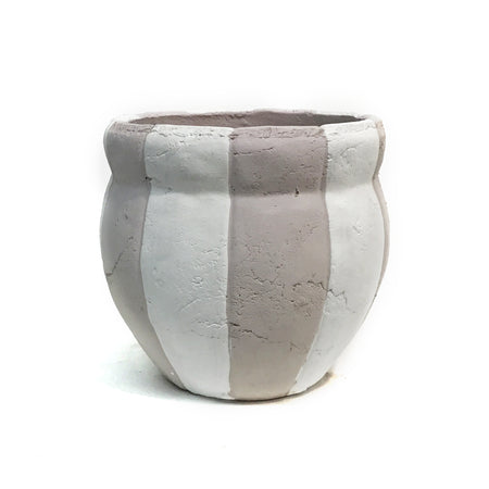Planter, 6in, Beige Stripes