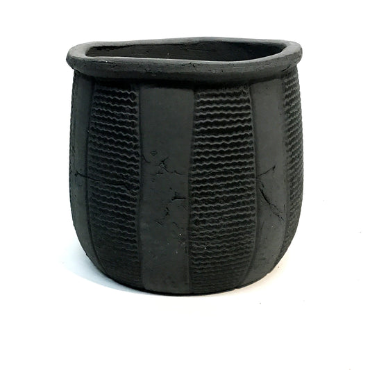 Planter, 6in, BlackStripes