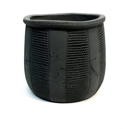 Planter, 6in, BlackStripes
