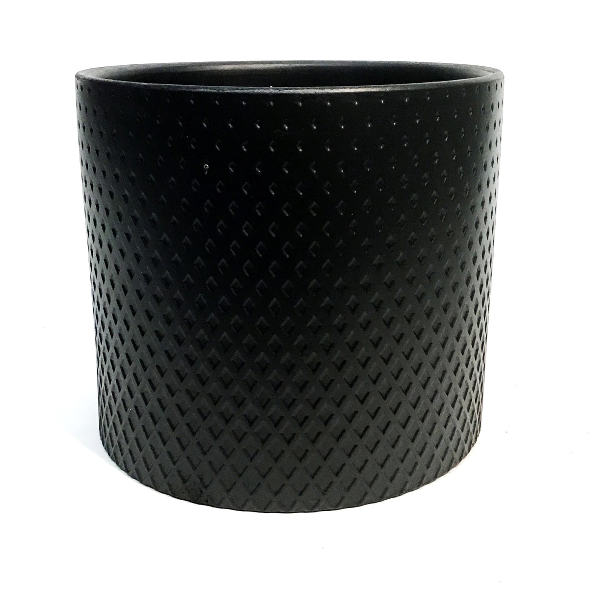 Planter, 8in, Sqares, Blacks