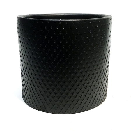 Planter, 8in, Sqares, Blacks
