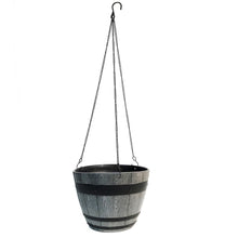 Load image into Gallery viewer, Planter, 9in, Hanging, Plastic, Wood Barrel Style
