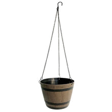 Load image into Gallery viewer, Planter, 9in, Hanging, Plastic, Wood Barrel Style
