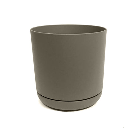 Planter, 6in, With Saucer, Plastic, Taupe