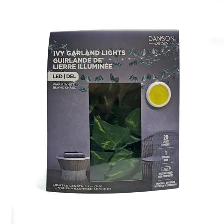 String Lights, Starry LED, Ivy Leaves, Warm Wht