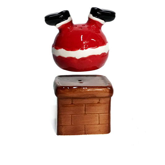 Salt & Pepper Shakers, Ceramic Stuck Santa