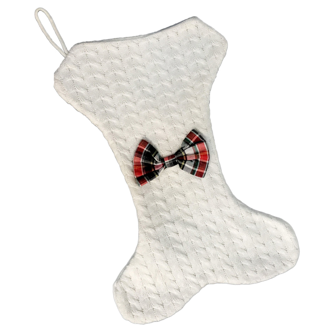 Pet Stocking, Cable Knit, Cream