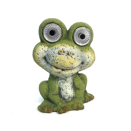 Decor, LED Solar Frog Statue